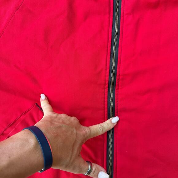 Vintage 90s Country Tuff Bright Red Canvas Duck Bomber Jacket MEDIUM - Picture 4 of 11